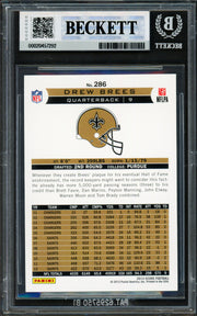 Drew Brees Autographed 2013 Score Card #286 New Orleans Saints Beckett BAS #20457292
