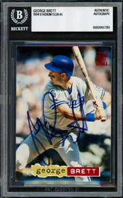 George Brett Autographed 1994 Stadium Club Card #5 Kansas City Royals Beckett BAS #20457319