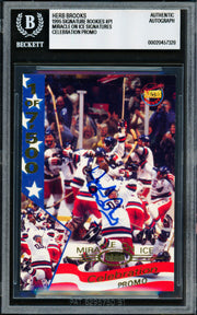Herb Brooks Autographed 1995 Signature Rookies Card 1980 Team USA Beckett BAS #20457328