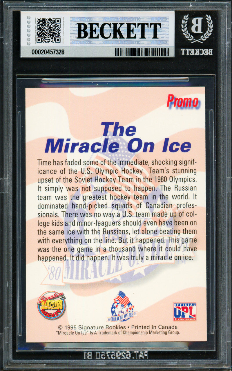 Herb Brooks Autographed 1995 Signature Rookies Card 1980 Team USA Beckett BAS #20457328