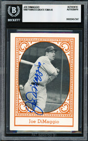 Joe Dimaggio Autographed 1980 TCMA Card #3 New York Yankees Beckett BAS #20457347