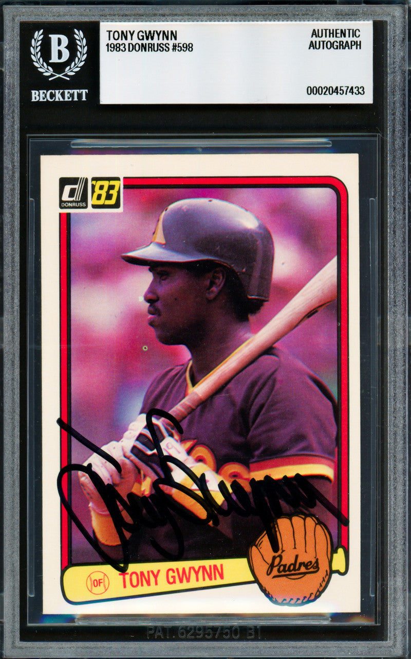 Tony Gwynn Autographed 1983 Donruss Card #598 San Diego Padres Beckett BAS #20457433