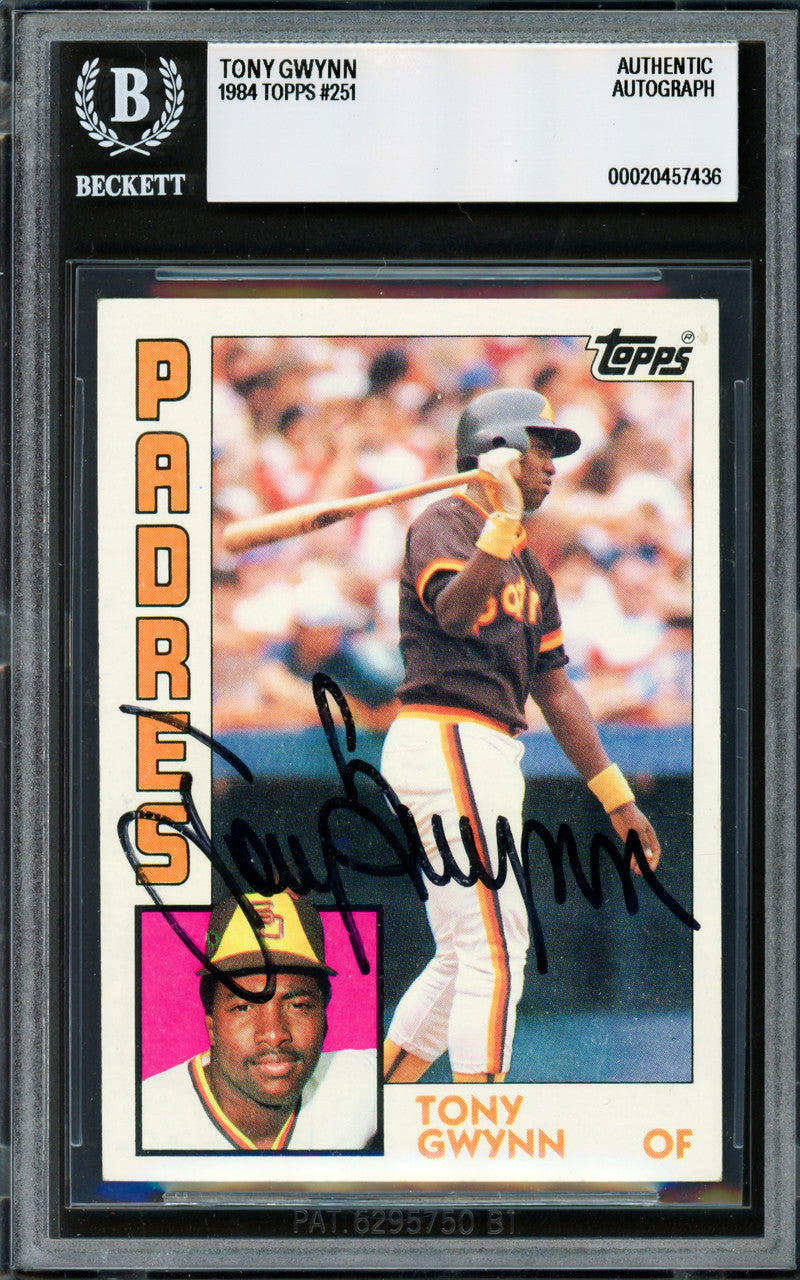 Tony Gwynn Autographed 1984 Topps Card #251 San Diego Padres Beckett BAS #20457436