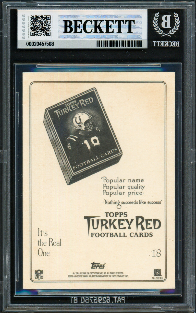 Peyton Manning Autographed 2006 Topps Turkey Red Card #18 Indianapolis Colts Beckett BAS #20457508