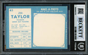 Jim Taylor Autographed 1961 Topps Card #41 Green Bay Packers Beckett BAS #20457733