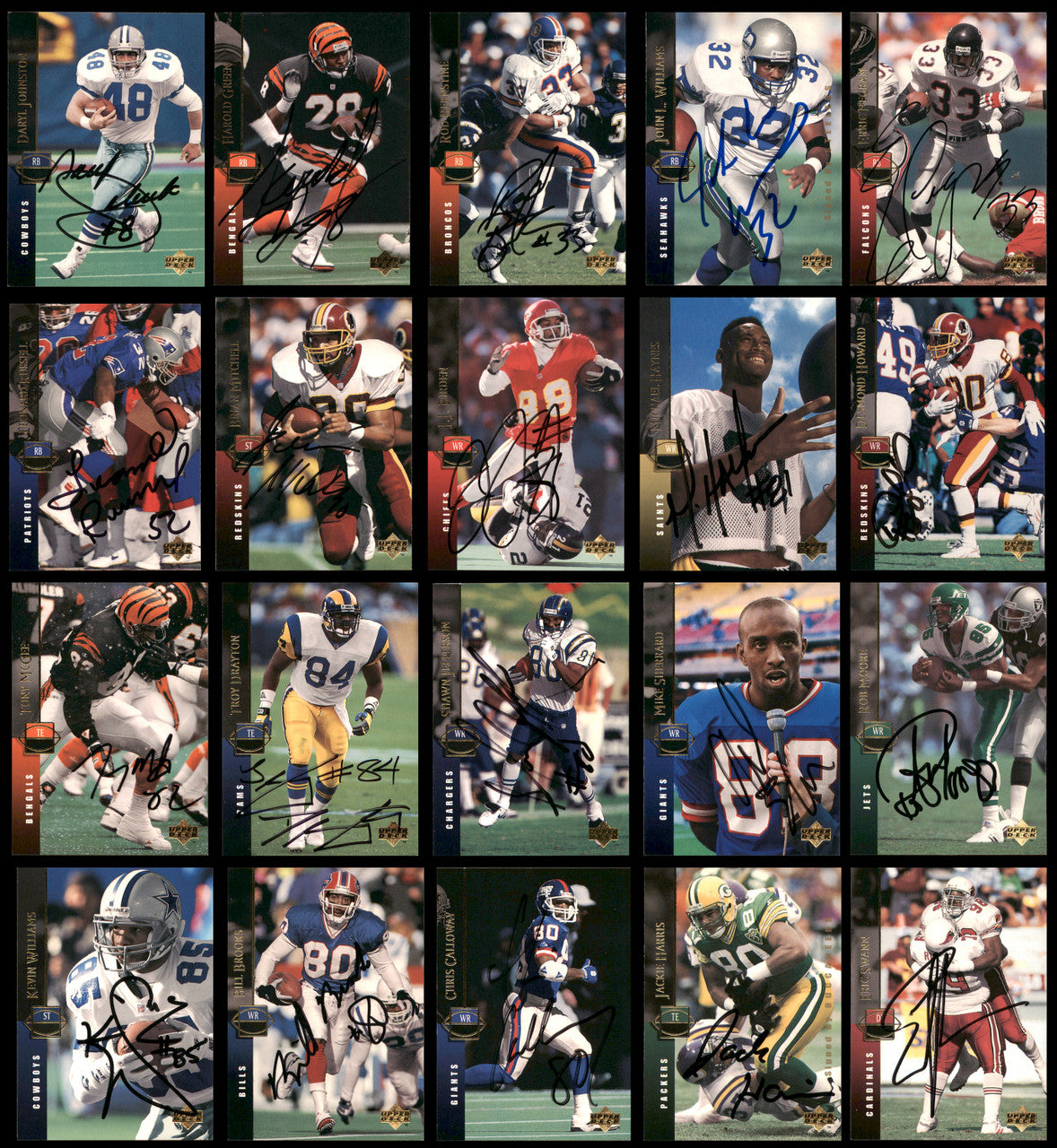 59 Count Lot of Autographed 1994 Upper Deck Football Cards (All Different) SKU #266475