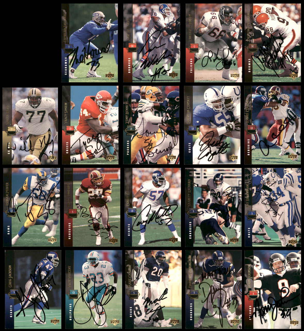 59 Count Lot of Autographed 1994 Upper Deck Football Cards (All Different) SKU #266475
