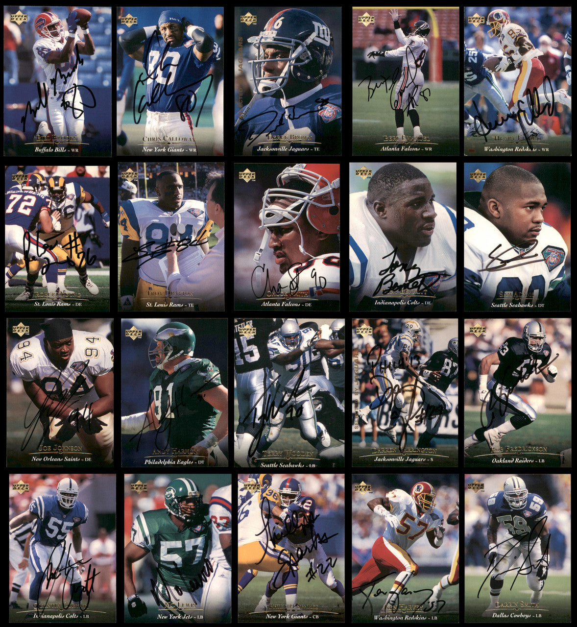 47 Count Lot of Autographed 1995 Upper Deck Football Cards (All Different) SKU #266476