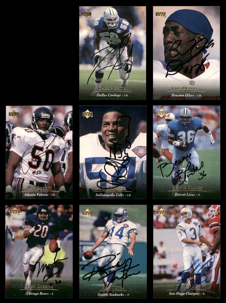 47 Count Lot of Autographed 1995 Upper Deck Football Cards (All Different) SKU #266476