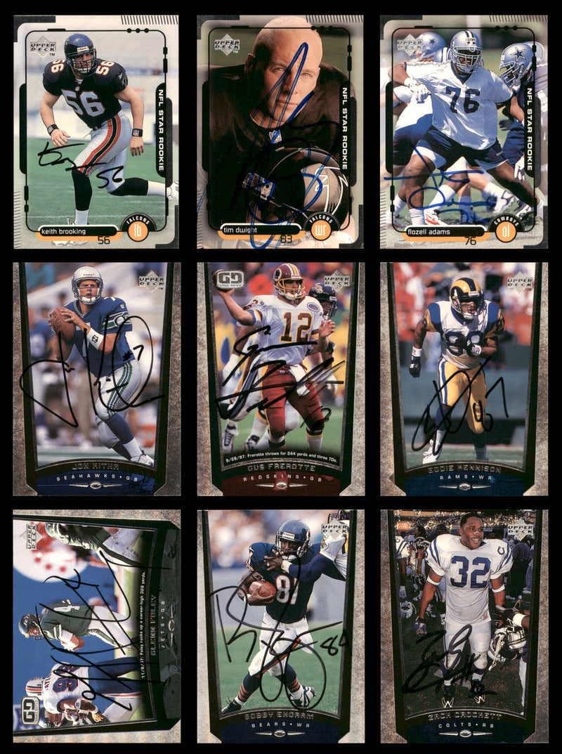 40 Count Lot of Autographed 1998-2000 Upper Deck Football Cards (All Different) SKU #266478
