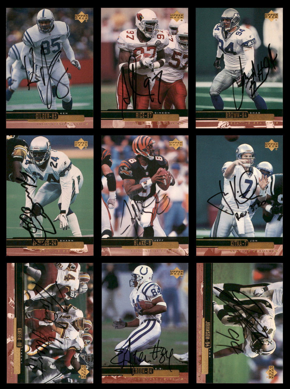 40 Count Lot of Autographed 1998-2000 Upper Deck Football Cards (All Different) SKU #266478