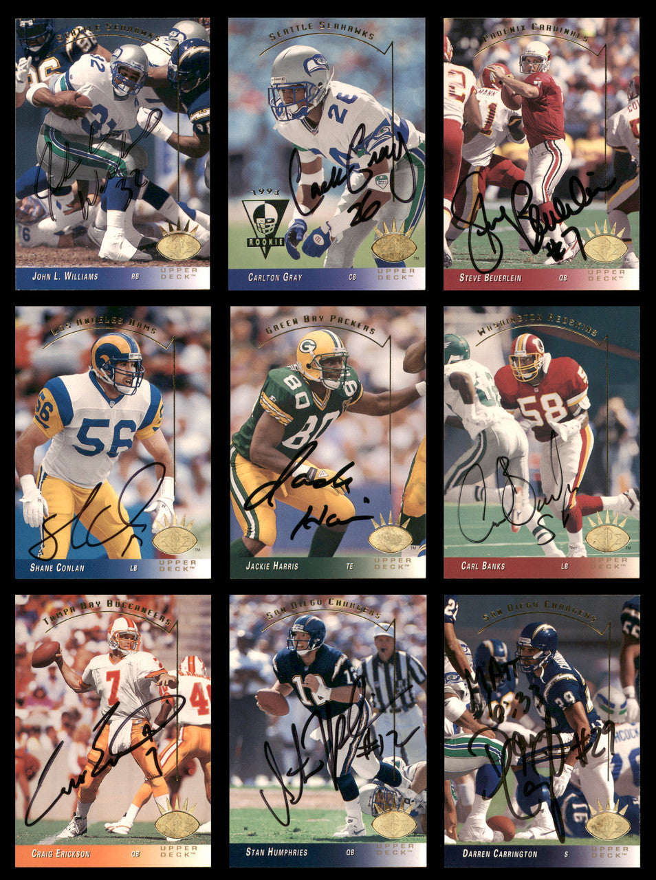 58 Count Lot of Autographed Assorted Upper Deck Football Cards (All Different) SKU #266479