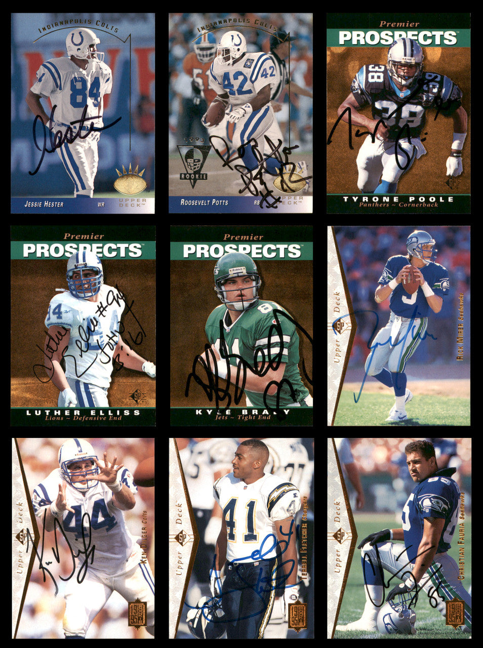 58 Count Lot of Autographed Assorted Upper Deck Football Cards (All Different) SKU #266479