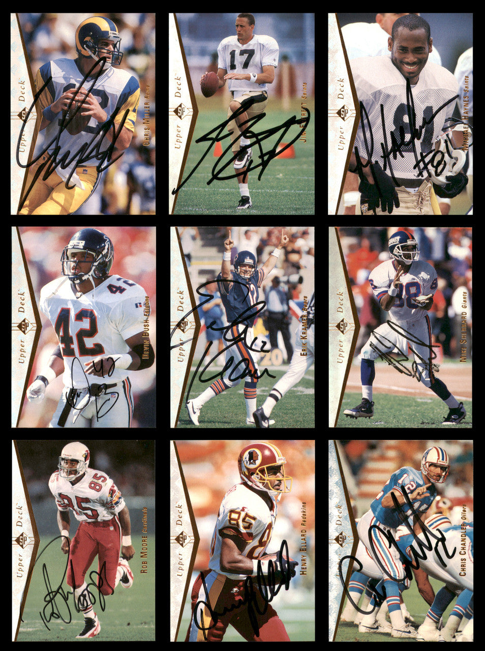 58 Count Lot of Autographed Assorted Upper Deck Football Cards (All Different) SKU #266479