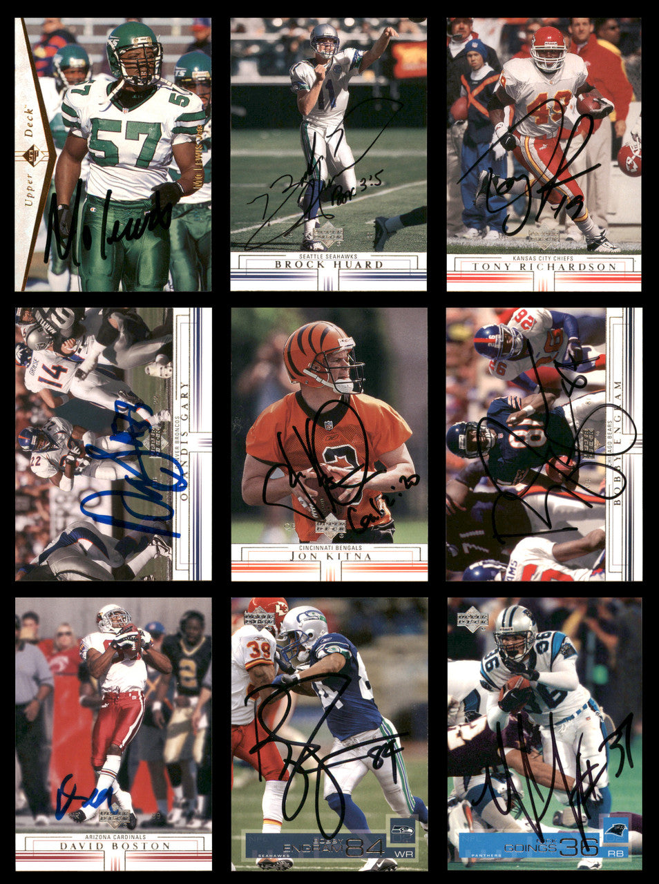 58 Count Lot of Autographed Assorted Upper Deck Football Cards (All Different) SKU #266479