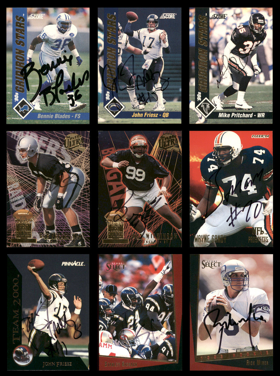 36 Count Lot of Autographed Assorted Football Cards (All Different) SKU #266480