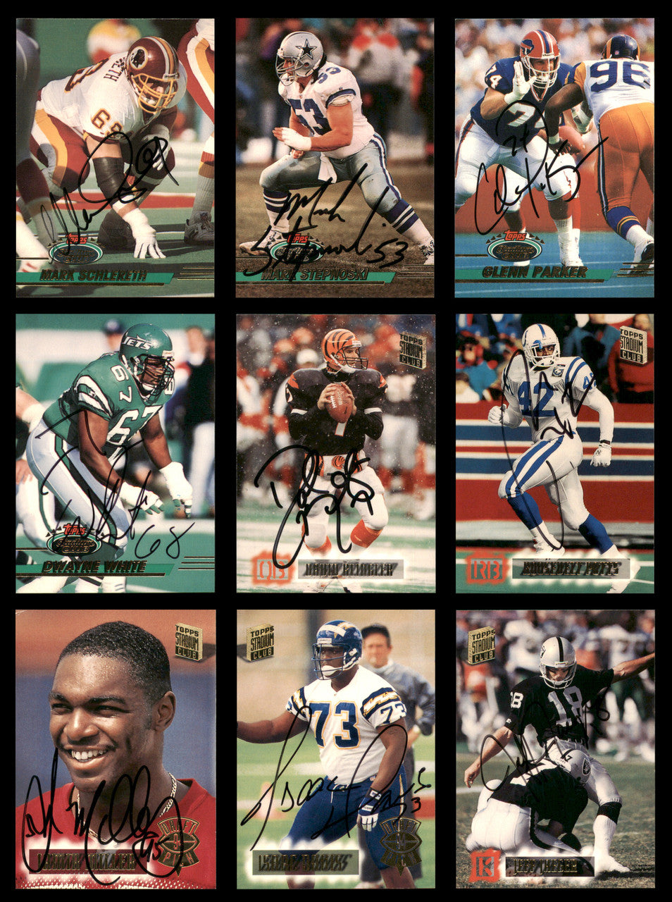 68 Count Lot of Autographed 1993-1994 Stadium Club Football Cards (All Different) SKU #266481