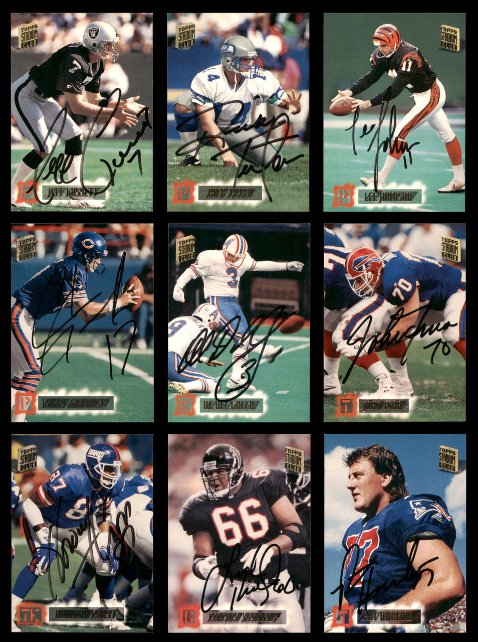 68 Count Lot of Autographed 1993-1994 Stadium Club Football Cards (All Different) SKU #266481