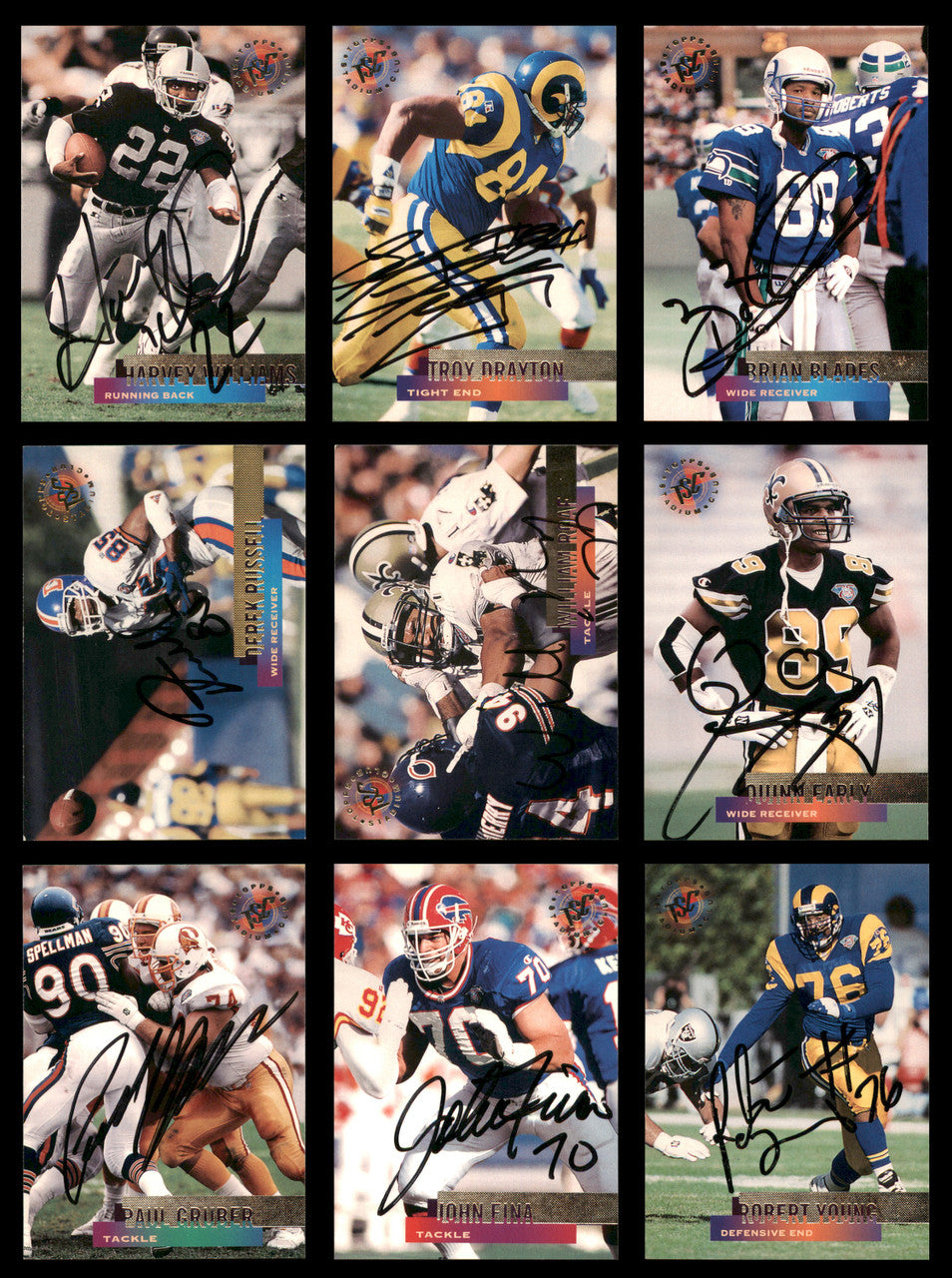 47 Count Lot of Autographed 1995 Stadium Club Football Cards (All Different) SKU #266482