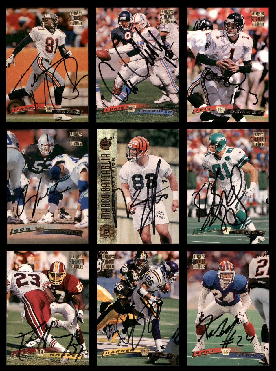 66 Count Lot of Autographed 1996-2002 Stadium Club Football Cards (All Different) SKU #266483