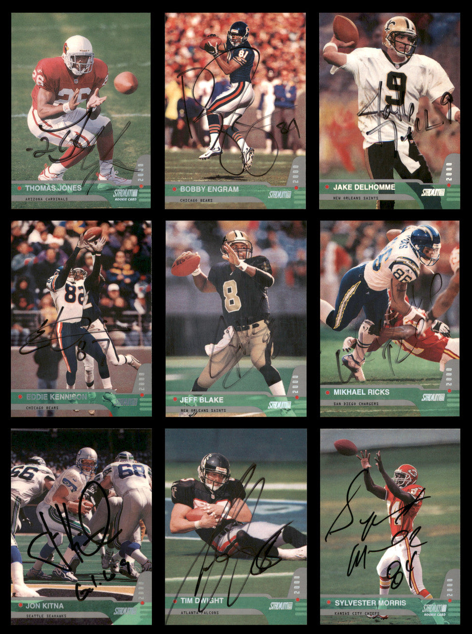 66 Count Lot of Autographed 1996-2002 Stadium Club Football Cards (All Different) SKU #266483