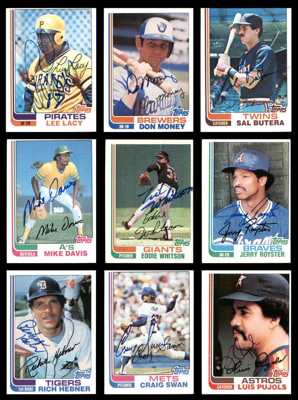 58 Count Lot of Autographed 1982 Topps Baseball Cards SKU #266488
