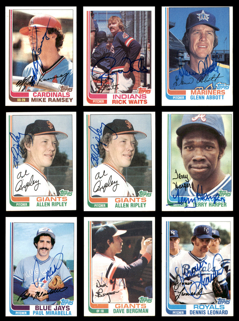 58 Count Lot of Autographed 1982 Topps Baseball Cards SKU #266488