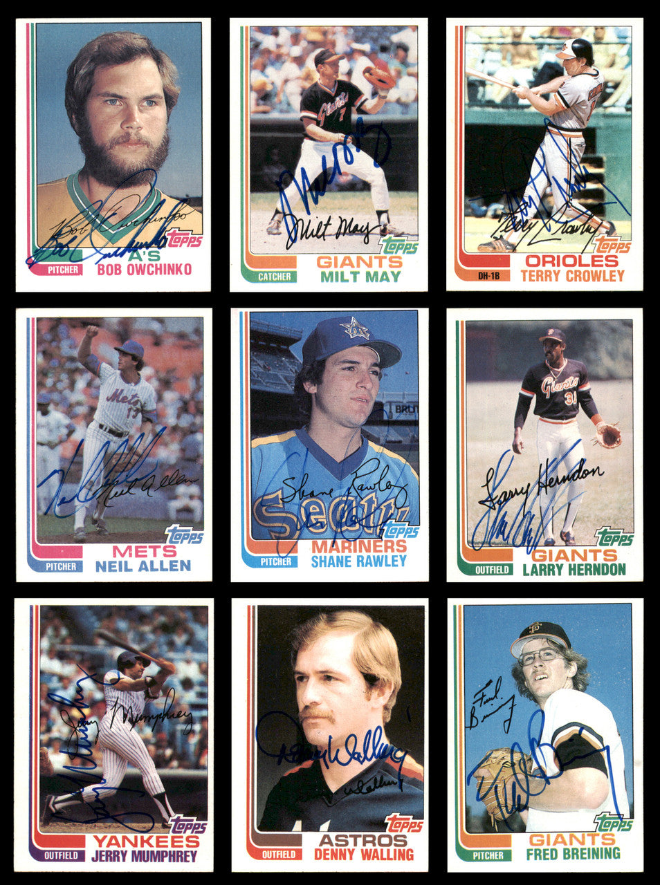 58 Count Lot of Autographed 1982 Topps Baseball Cards SKU #266488