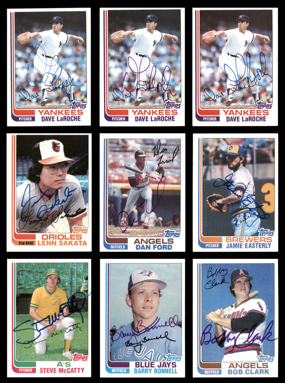 58 Count Lot of Autographed 1982 Topps Baseball Cards SKU #266488