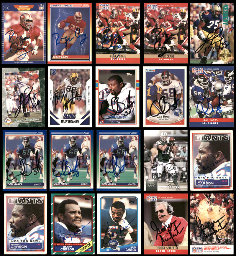 100 Count Lot of Autographed Assorted Football Cards SKU #266497