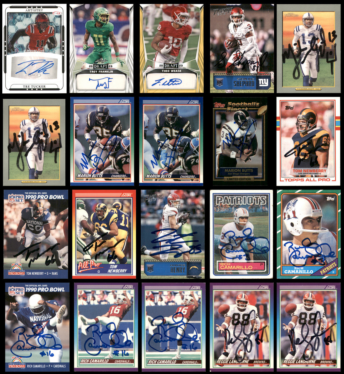 100 Count Lot of Autographed Assorted Football Cards SKU #266497
