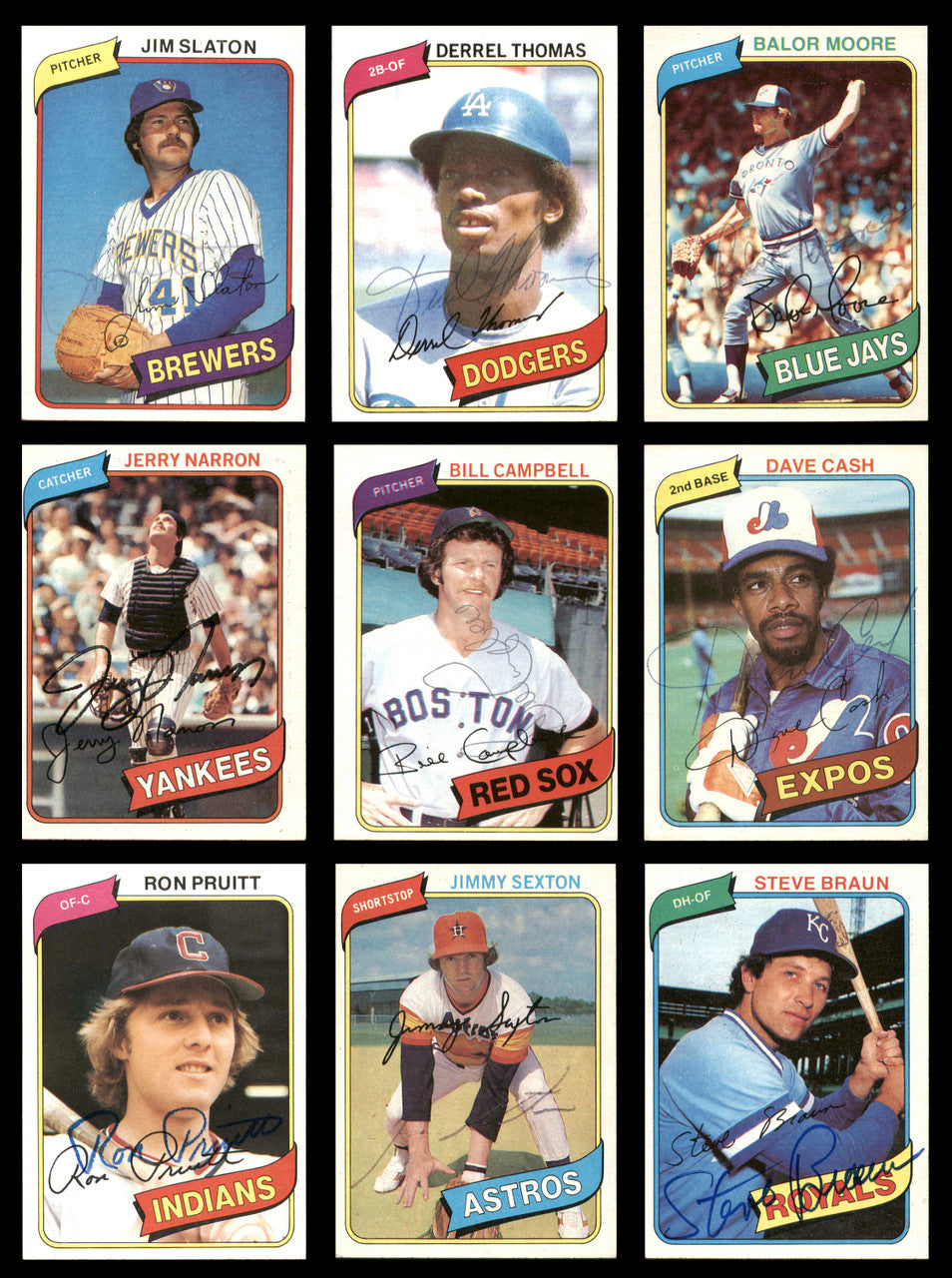 112 Count Lot of Autographed 1980 Topps Baseball Cards (All Different) SKU #266502