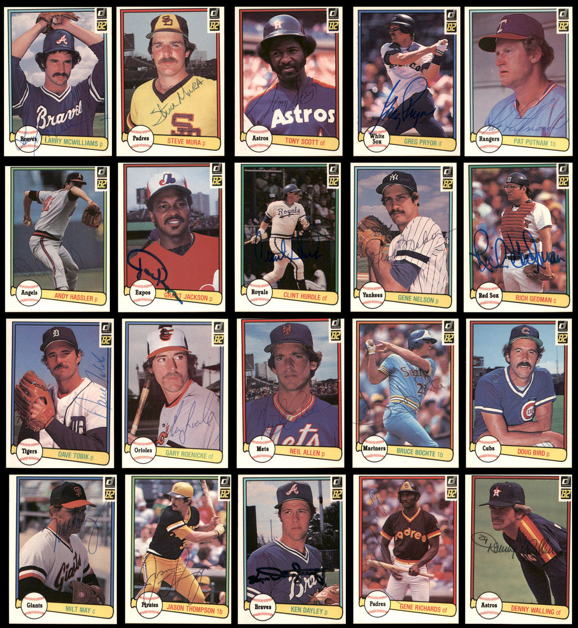 105 Count Lot of Autographed 1982 Donruss Baseball Cards (All Different) SKU #266503