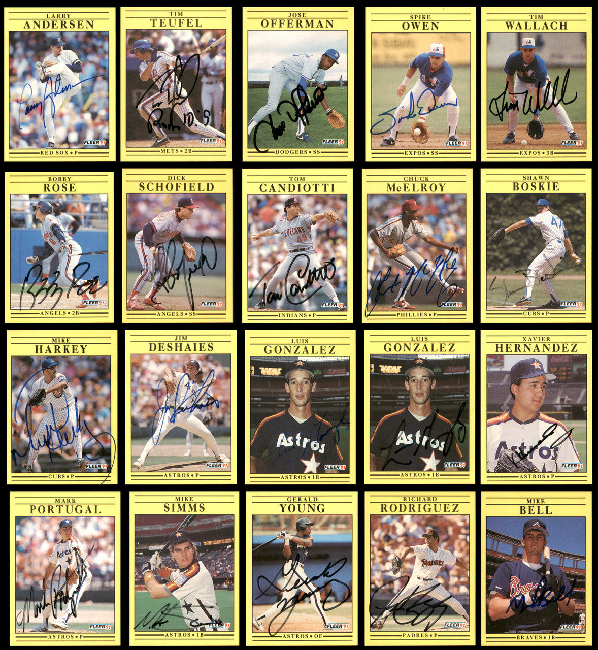 107 Count Lot of Autographed 1982-1991 Fleer Baseball Cards SKU #266514