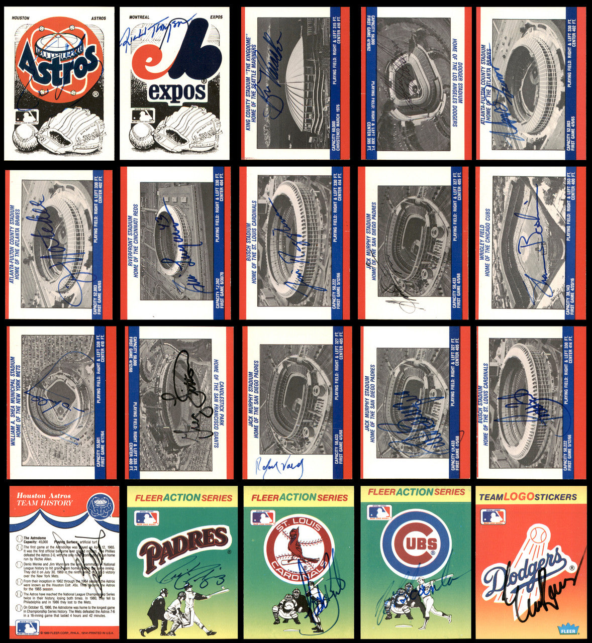 107 Count Lot of Autographed 1982-1991 Fleer Baseball Cards SKU #266514