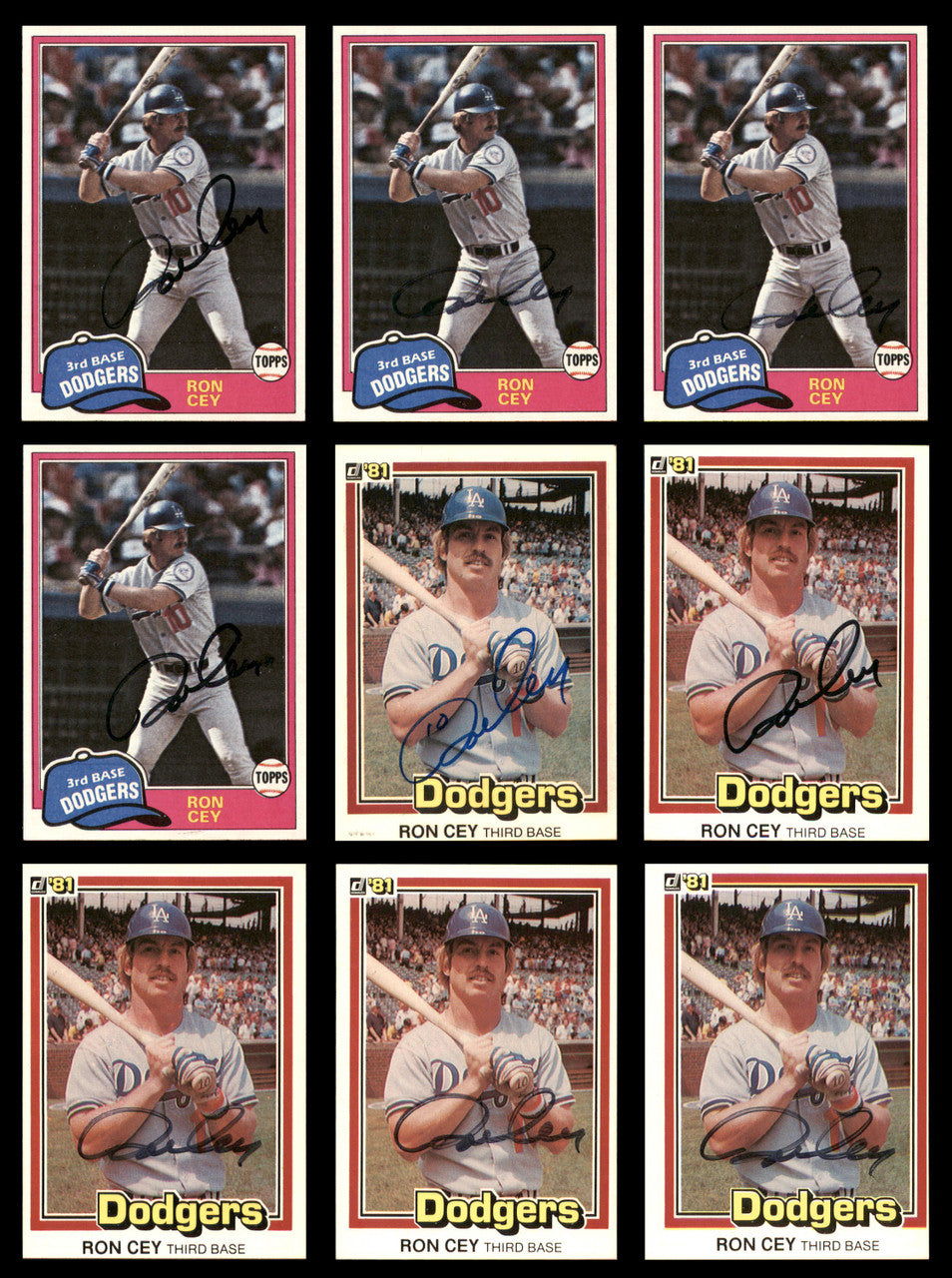 35 Count Lot of Autographed 1981-1983 Ron Cey Baseball Cards SKU #266519
