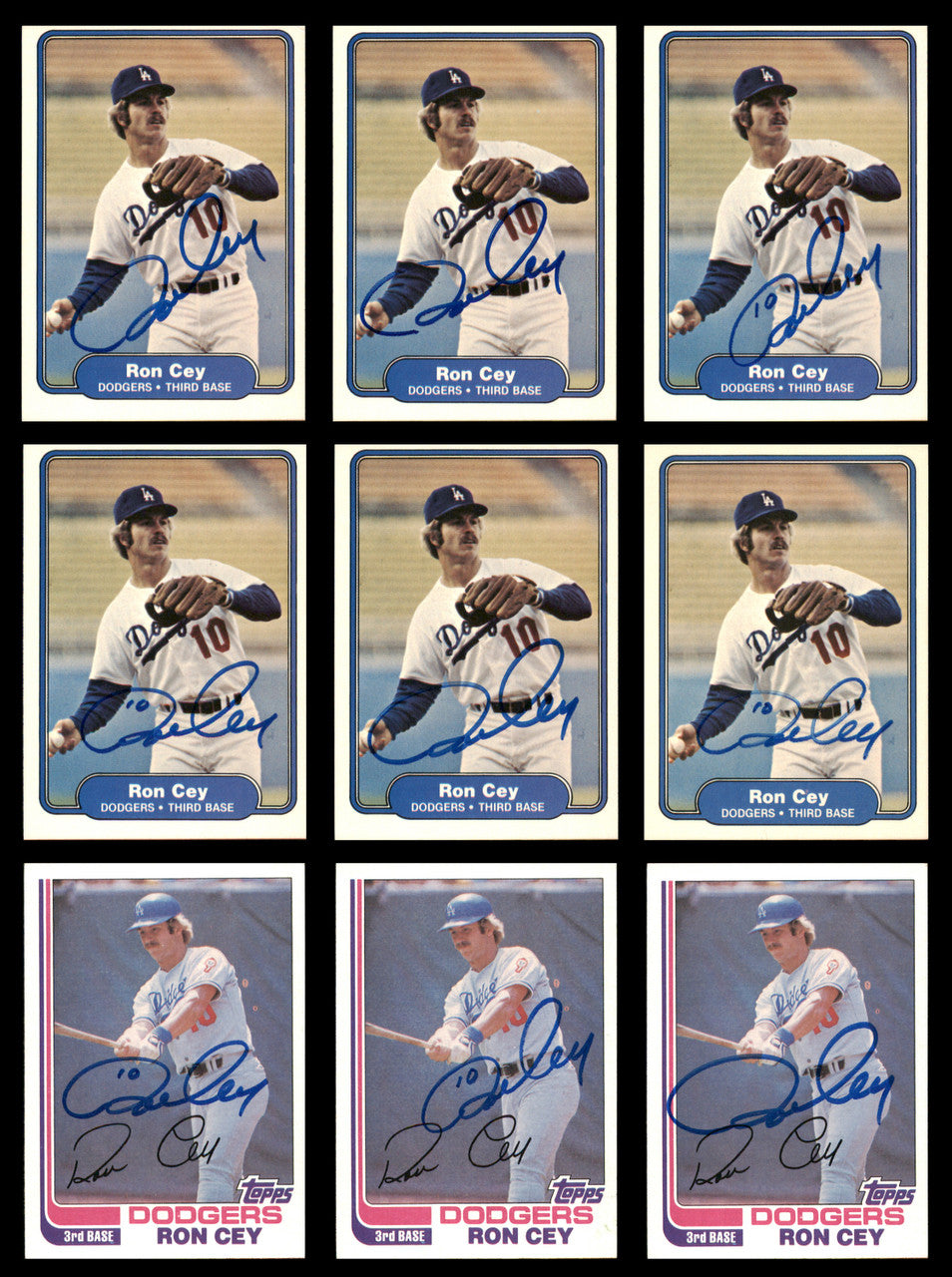 35 Count Lot of Autographed 1981-1983 Ron Cey Baseball Cards SKU #266519