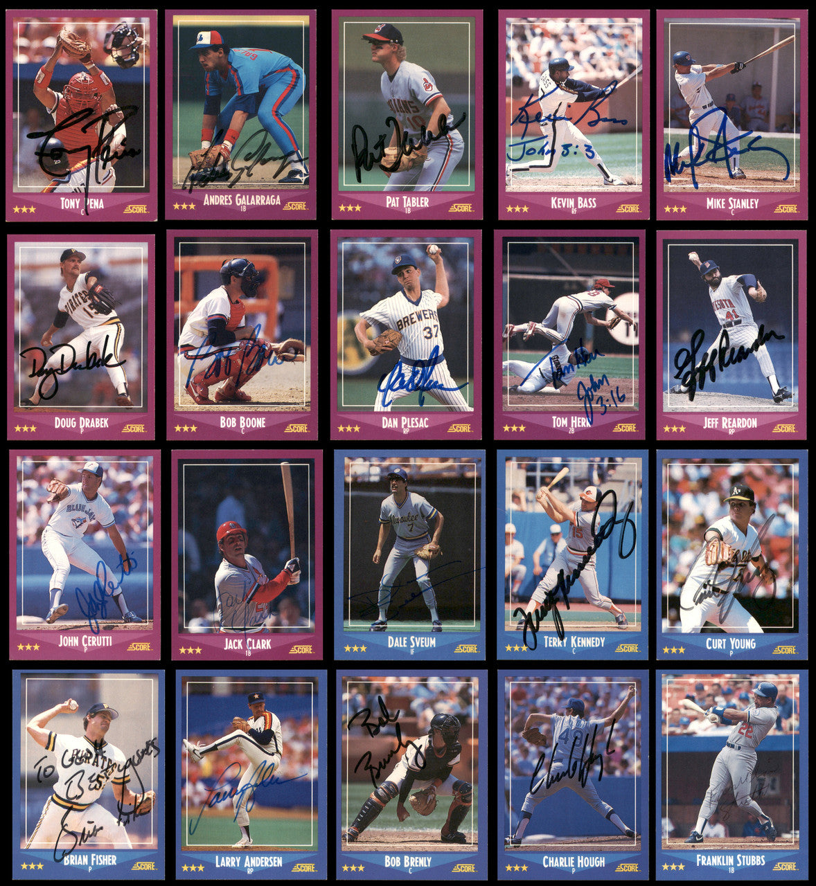 148 Count Lot of Autographed 1988 Score Baseball Cards (All Different) SKU #266532