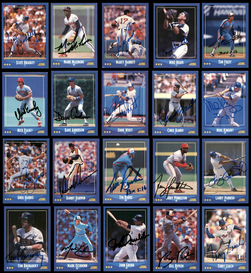 148 Count Lot of Autographed 1988 Score Baseball Cards (All Different) SKU #266532