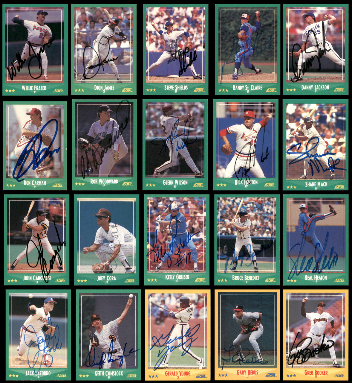 148 Count Lot of Autographed 1988 Score Baseball Cards (All Different) SKU #266532