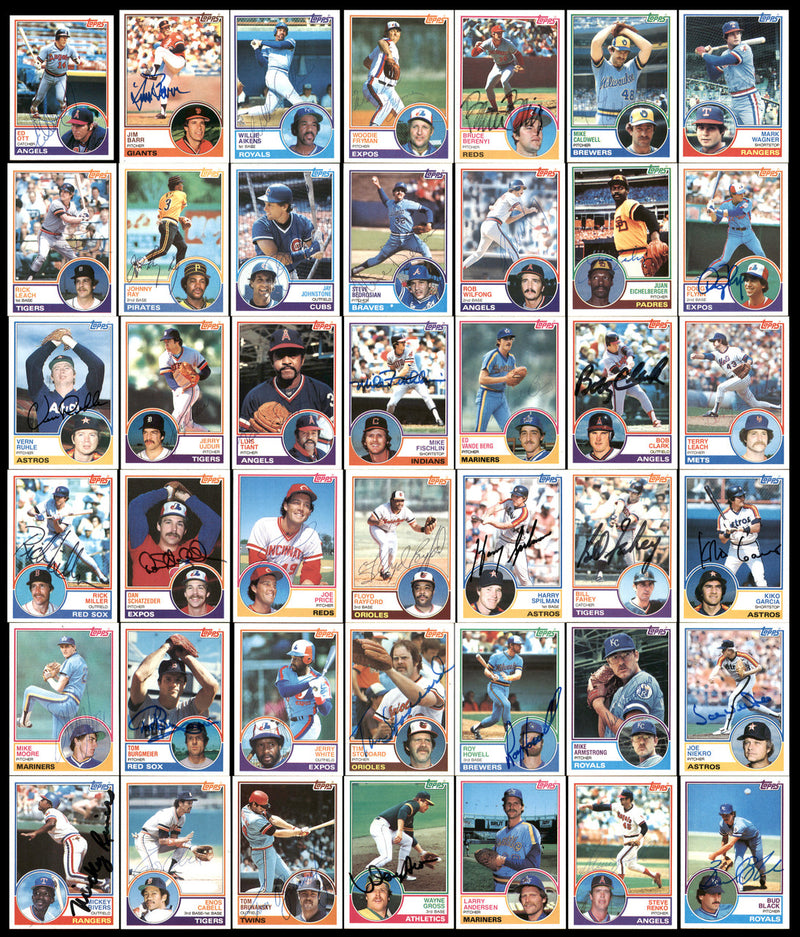 301 Count Lot of Autographed 1983 Topps Baseball Cards (All Different) SKU #266533