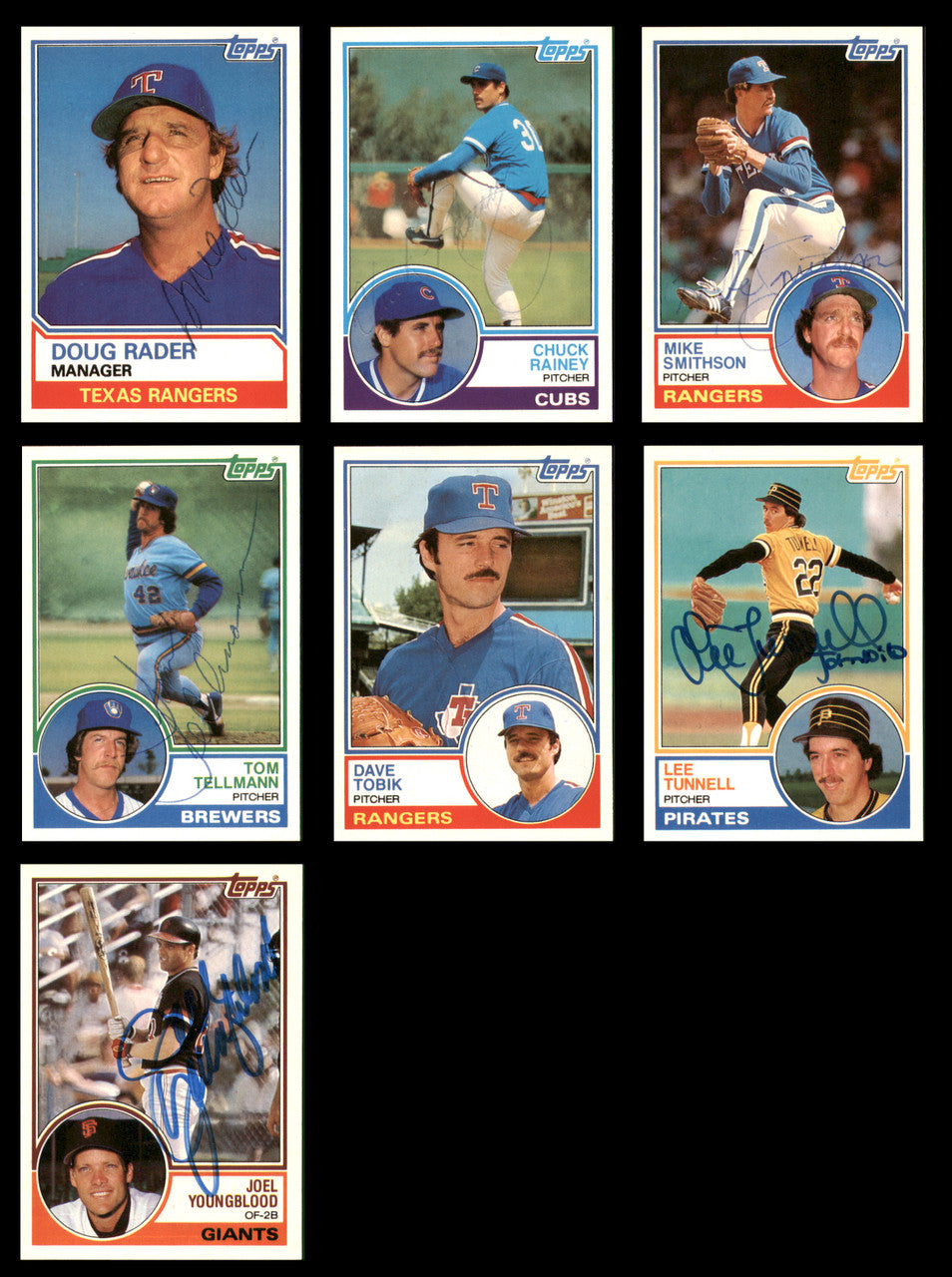 301 Count Lot of Autographed 1983 Topps Baseball Cards (All Different) SKU #266533