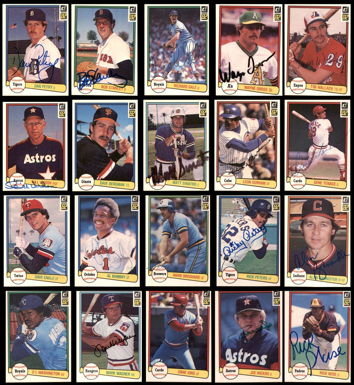 159 Count Lot of Autographed 1982 Donruss Baseball Cards (All Different) SKU #266534