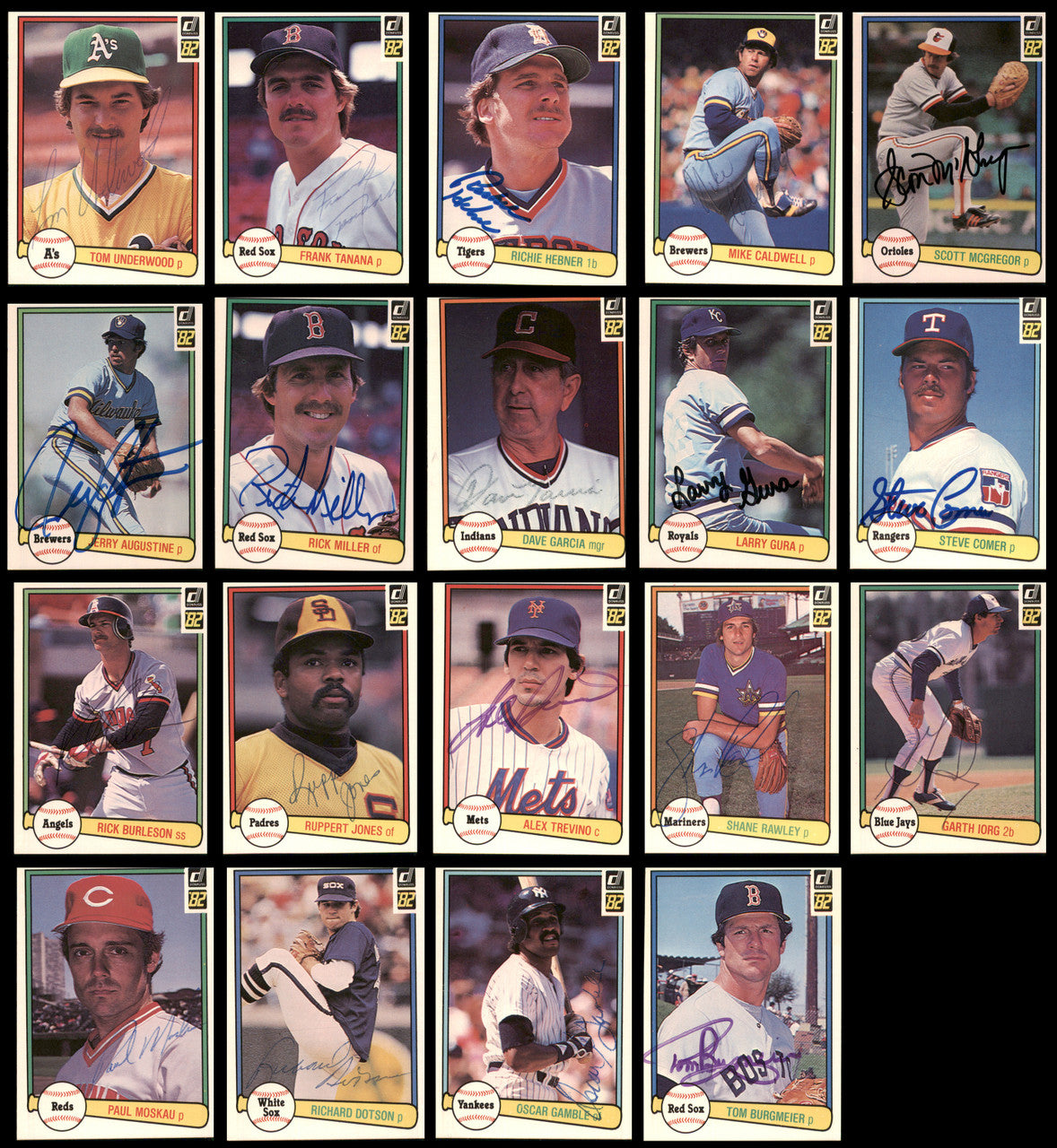 159 Count Lot of Autographed 1982 Donruss Baseball Cards (All Different) SKU #266534