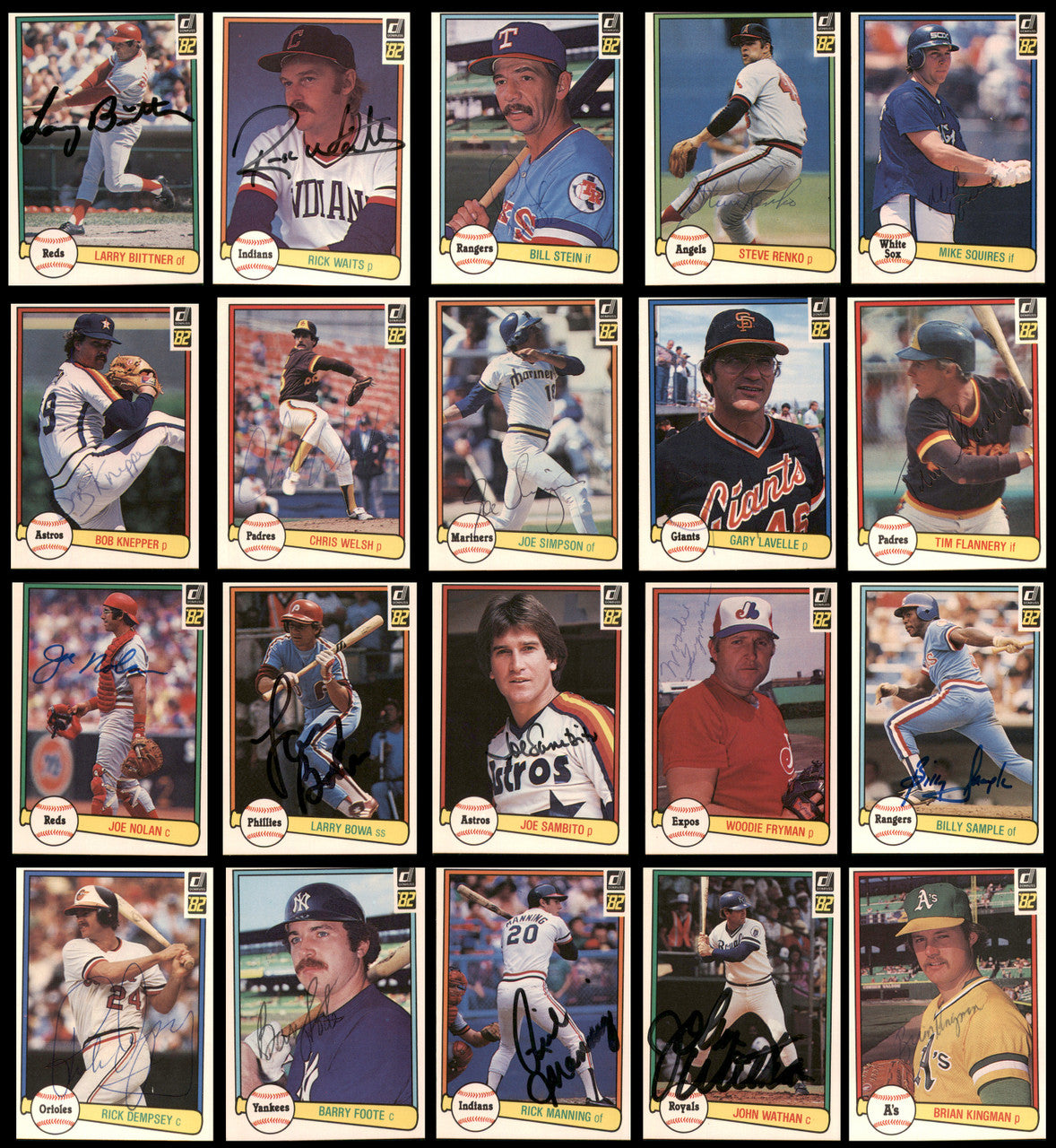 120 Count Lot of Autographed 1982 Donruss Baseball Cards (All Different) SKU #266535