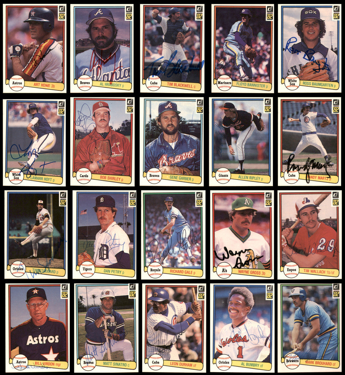 120 Count Lot of Autographed 1982 Donruss Baseball Cards (All Different) SKU #266535