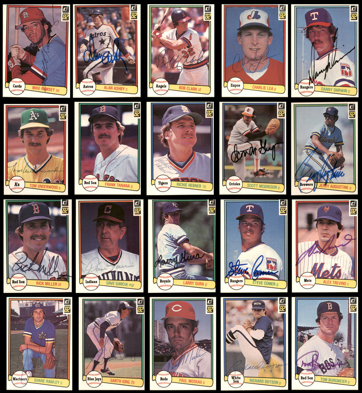 120 Count Lot of Autographed 1982 Donruss Baseball Cards (All Different) SKU #266535