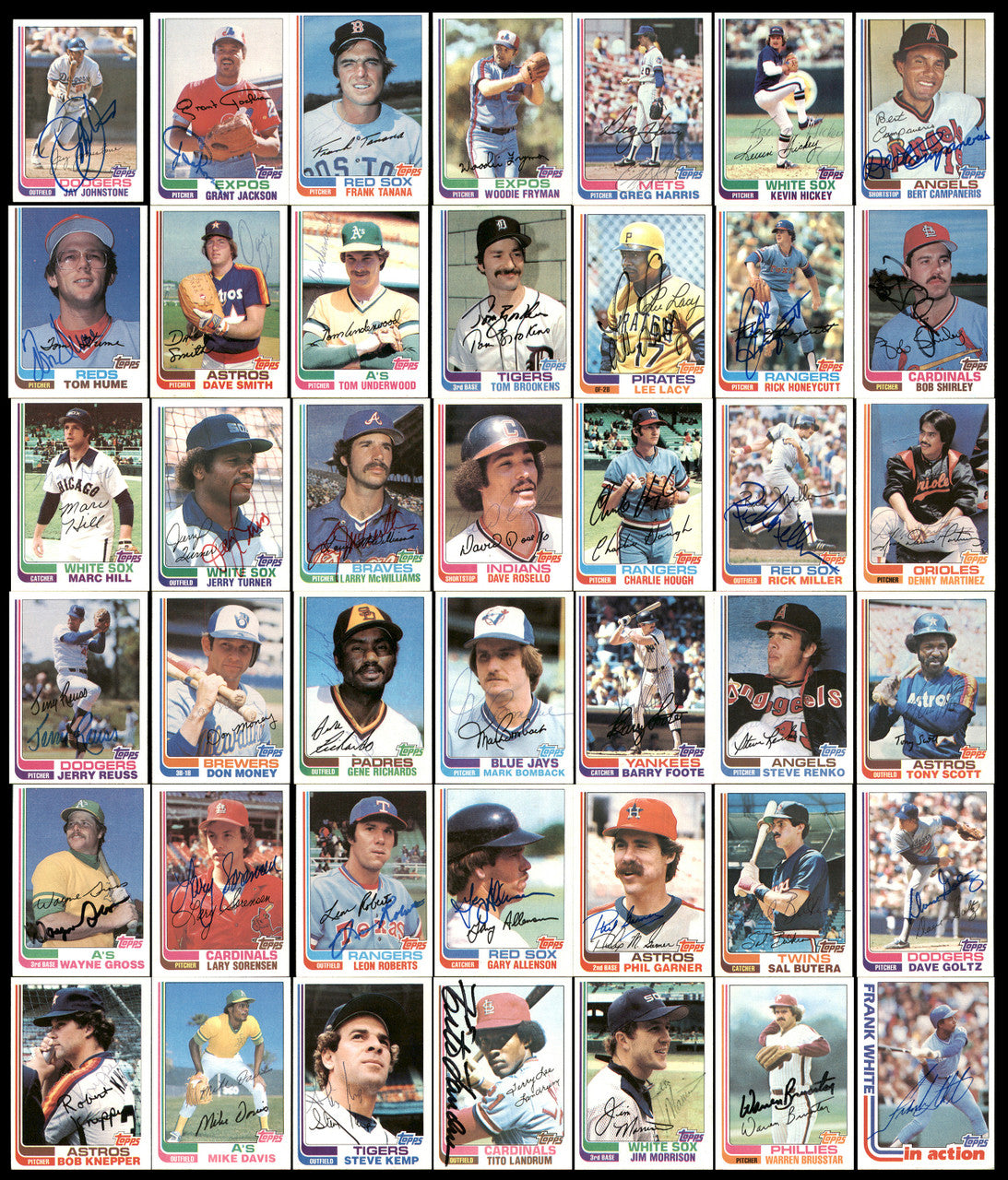 250 Count Lot of Autographed 1982 Topps Baseball Cards (All Different) SKU #266540