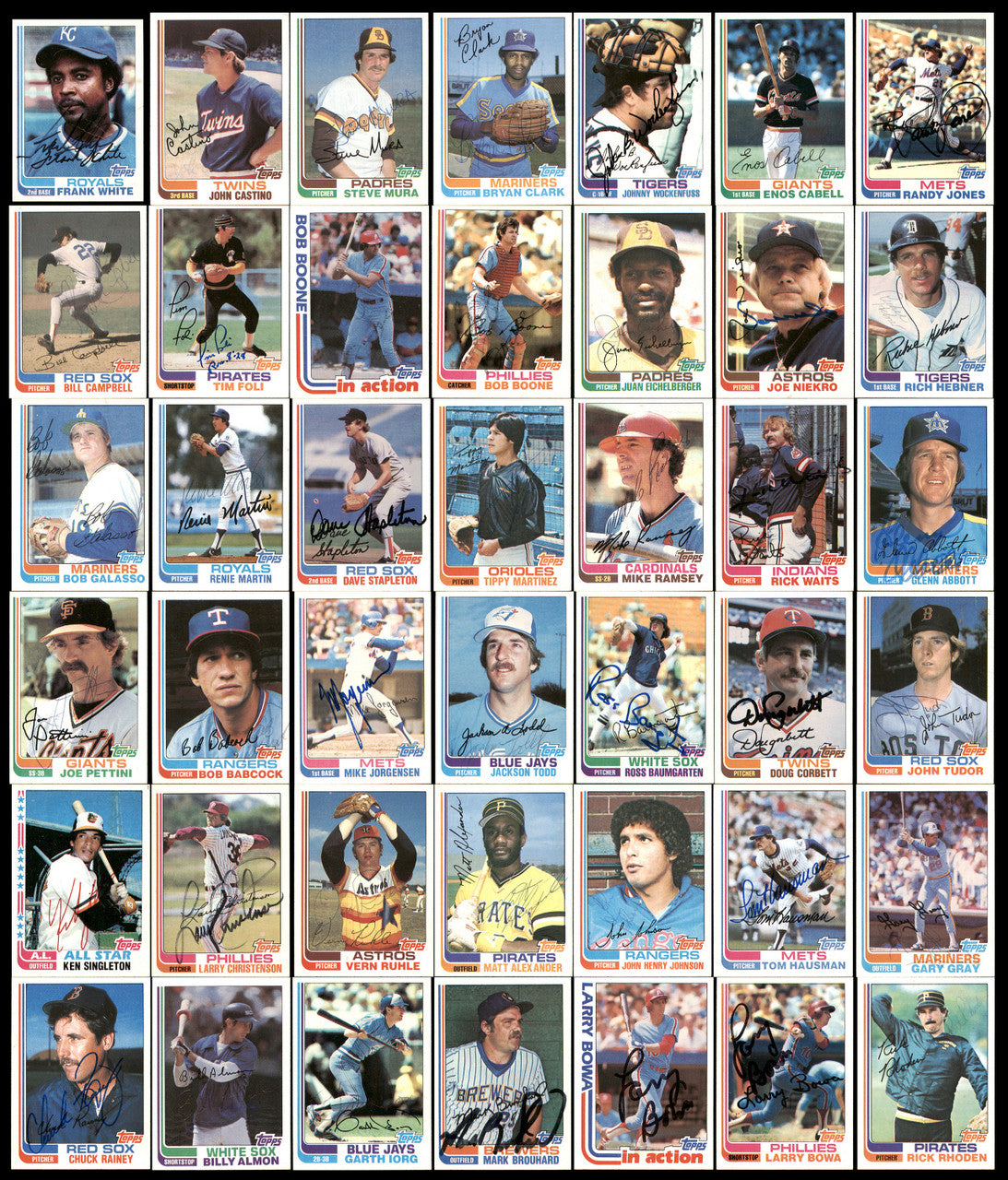 250 Count Lot of Autographed 1982 Topps Baseball Cards (All Different) SKU #266540