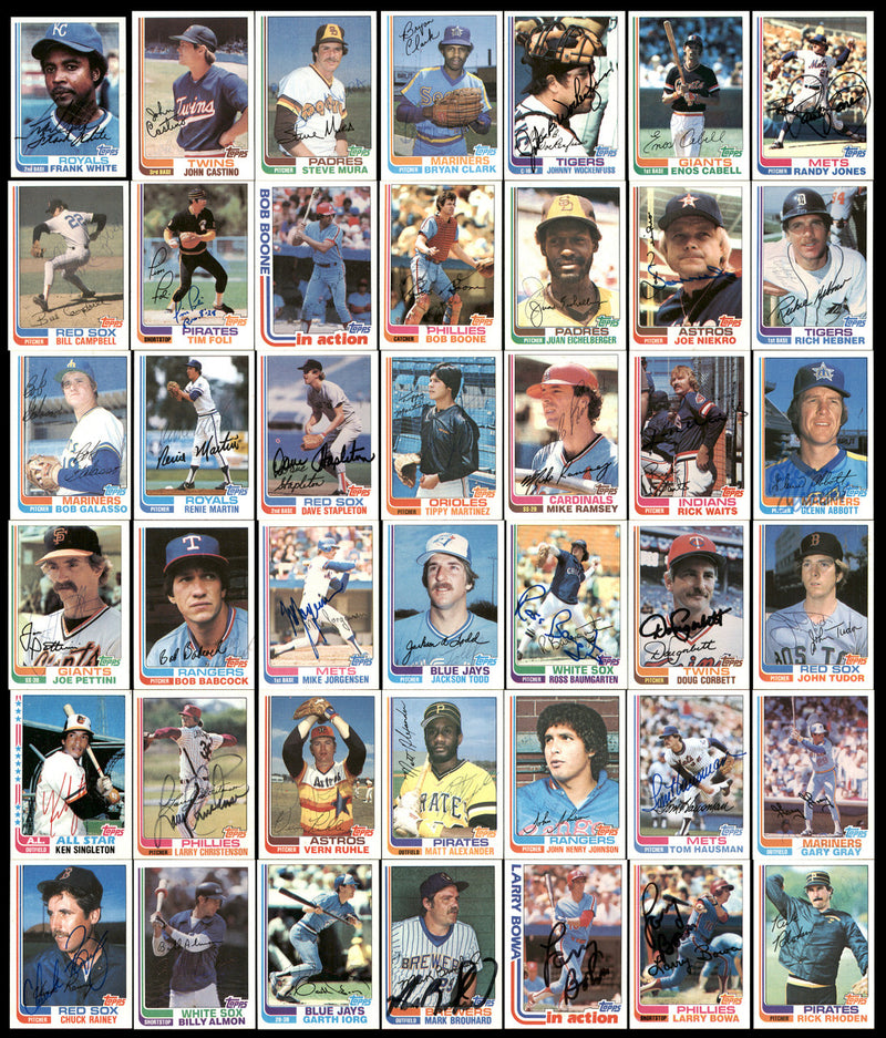 250 Count Lot of Autographed 1982 Topps Baseball Cards (All Different) SKU #266540